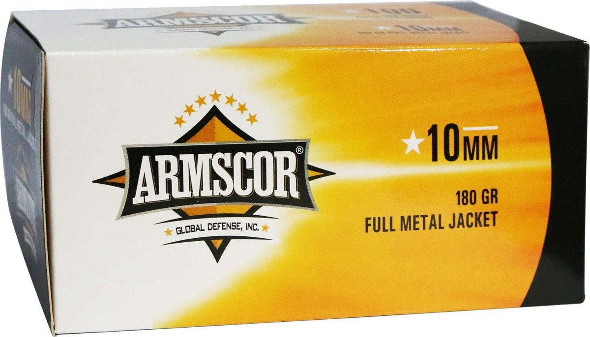 Armscor 10mm Auto 180gr Full Metal Jacket 100 Round Box Egunco 8123