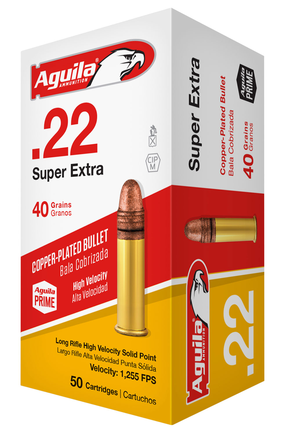 Aguila Standard High Velocity 22 LR 40gr Copper-Plated Solid Point 50 Rd. B-img-0