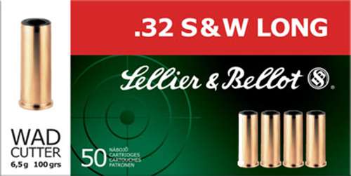 Sellier & Bellot 32 S&W Long 100gr Wadcutter 50 Rd. Box-img-0
