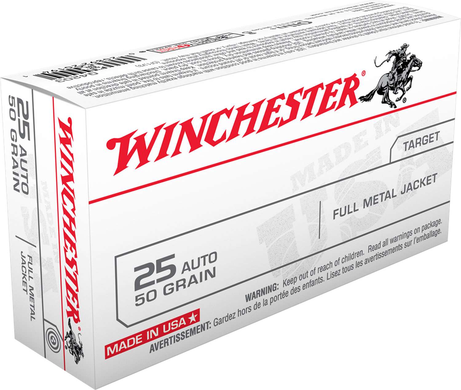 Winchester 25 ACP 50gr Full Metal Jacket 50 Rd. Box-img-0
