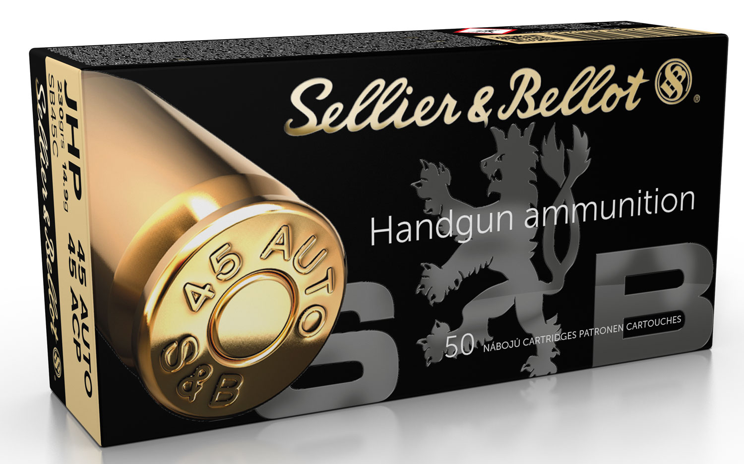 Sellier & Bellot 45 ACP 230gr Jacketed Hollow Point 50 Rd. Box-img-0
