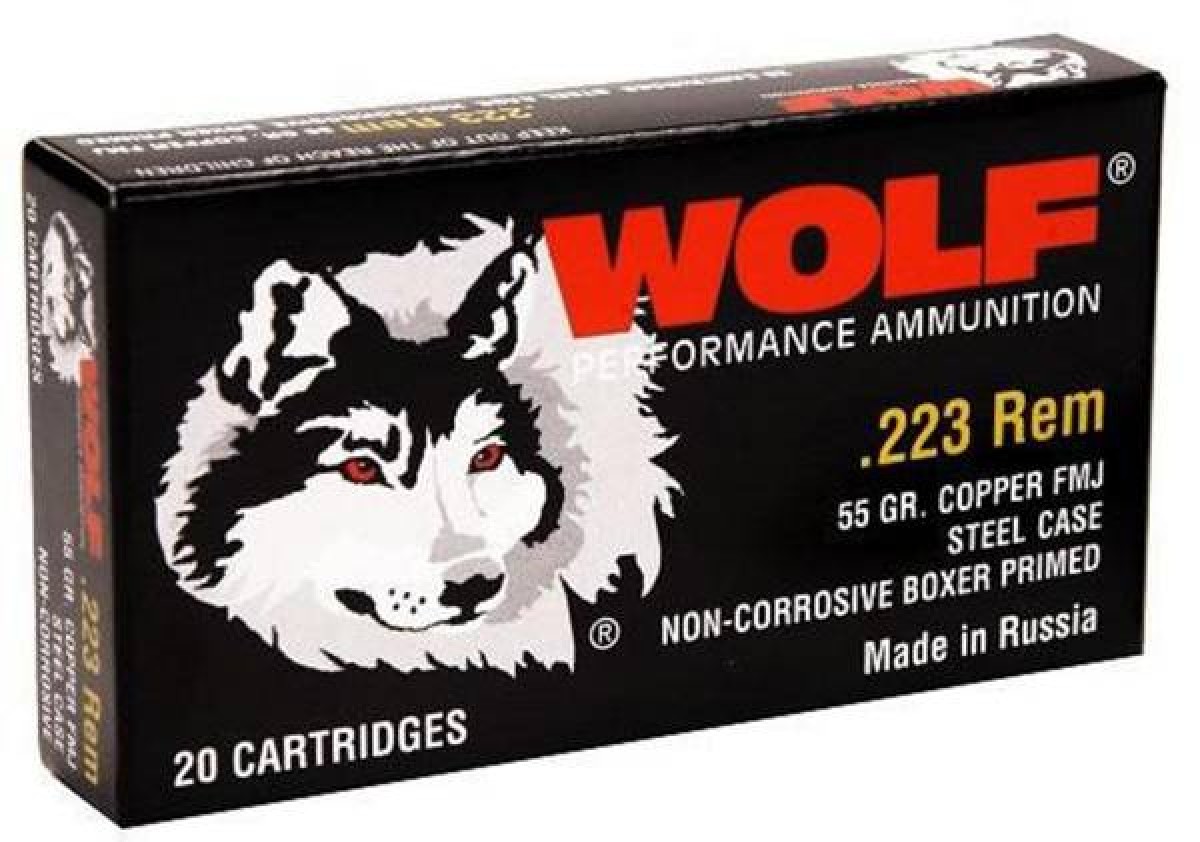 Wolf 223 Rem 55gr Full Metal Jacket Steel Case 20 Rd. Box-img-0