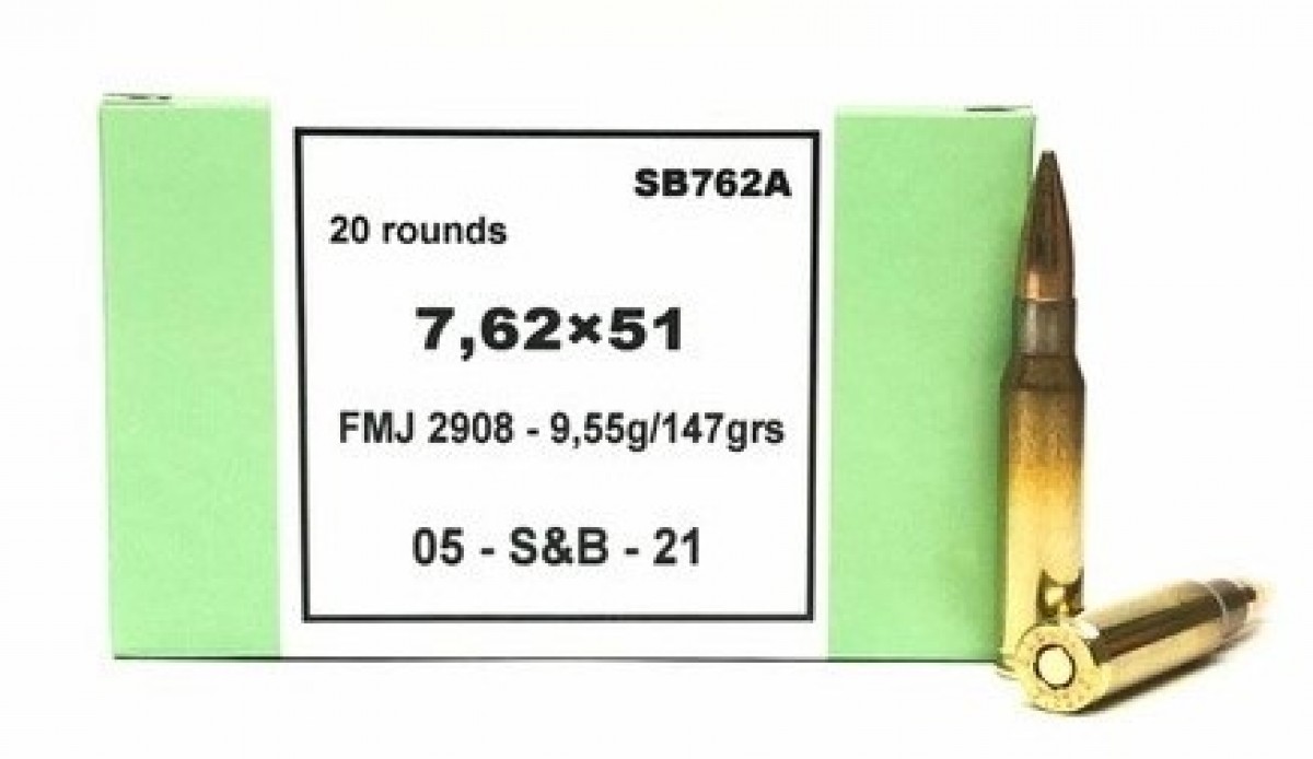 Sellier & Bellott 7.62x51 NATO 147gr Full Metal Jacket 20 Rd. Box-img-0