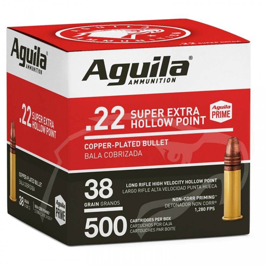 Aguila 22 LR 38gr Standard High Velocity Copper-Plated Solid Point 500 Rd.-img-0