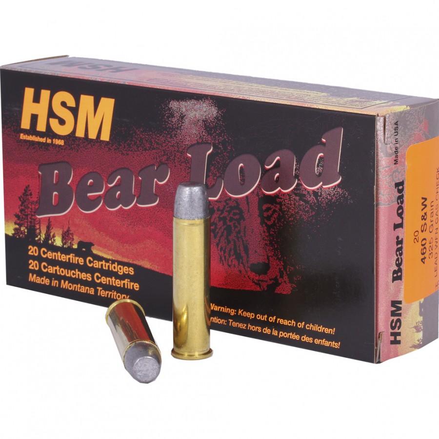 HSM Bear Load 460 S&W Magnum 325gr Wide Flat Nose 20 Rd. Box-img-0
