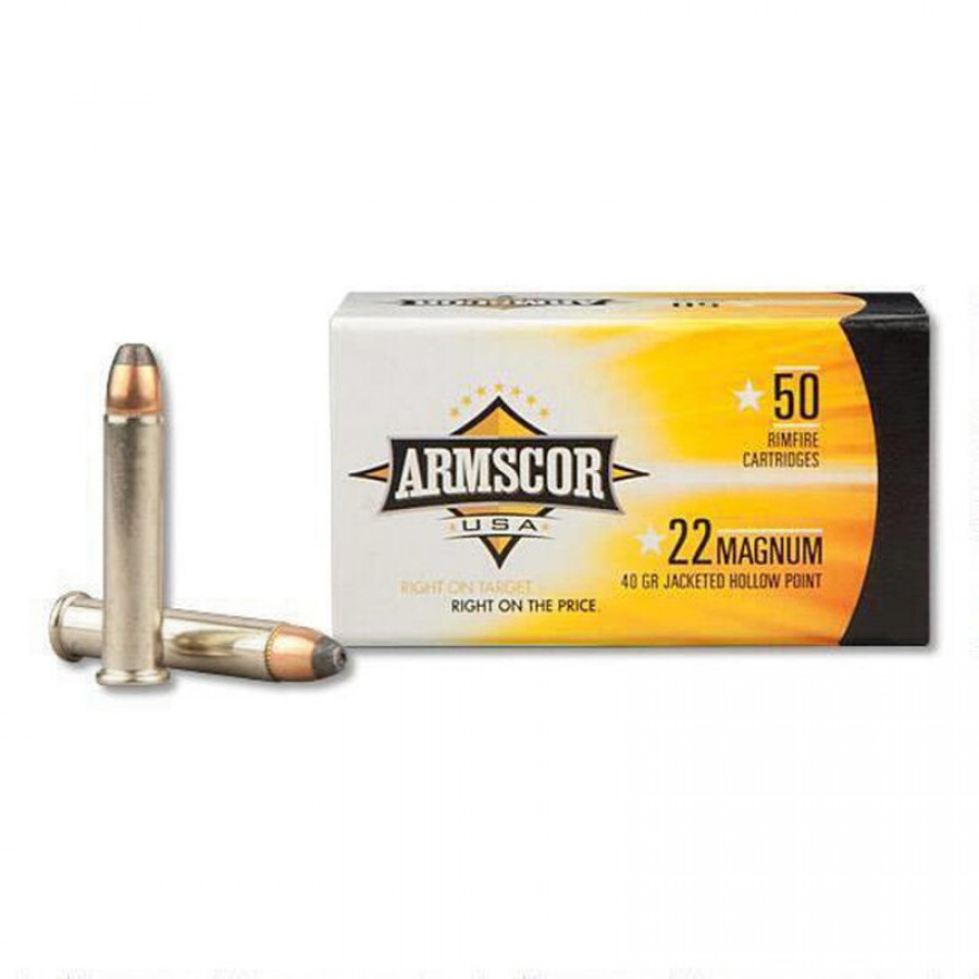 Armscor 22 Mag/WMR 40gr Jacketed Hollow Point 50 Rd. Box-img-0