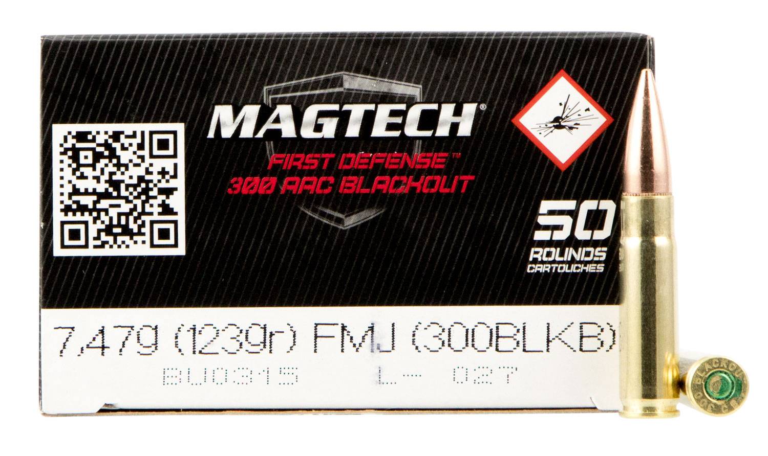 Magtech Tactical/Training 300 AAC Blackout 123gr Full Metal Jacket 50 Rd. B-img-0