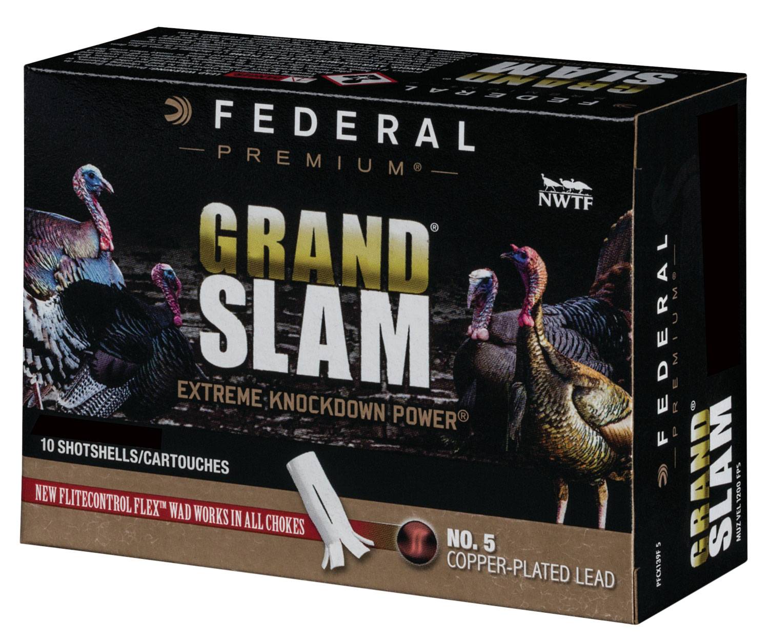 Federal 12ga 3" 1-3/4oz. #5 Shot Premium Grand Slam Copper-Plated Lead 1200-img-0